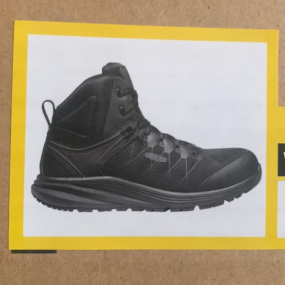 KEEN new in box Black Utility Vista Energy Mid Carbon-Fiber Toe Work Boots - Picture 2 of 5